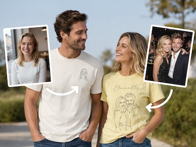 Premium T-Shirt mit Line Art