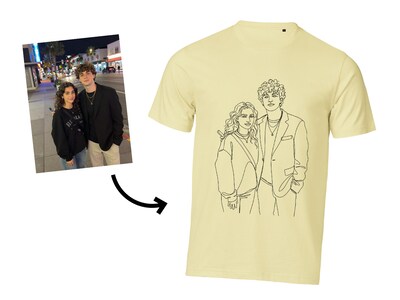 Premium T-shirt med line art