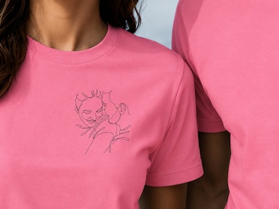 Premium T-Shirt mit Line Art