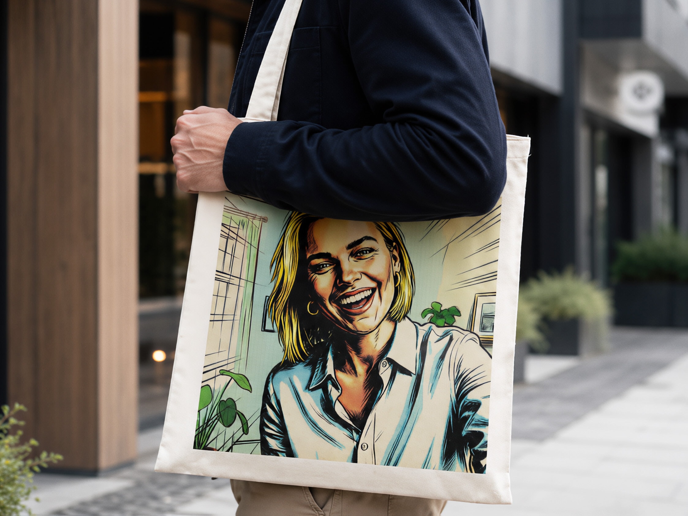 Tygpåse med foto - AI-tryck