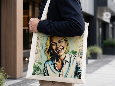Tygpåse med foto - AI-tryck