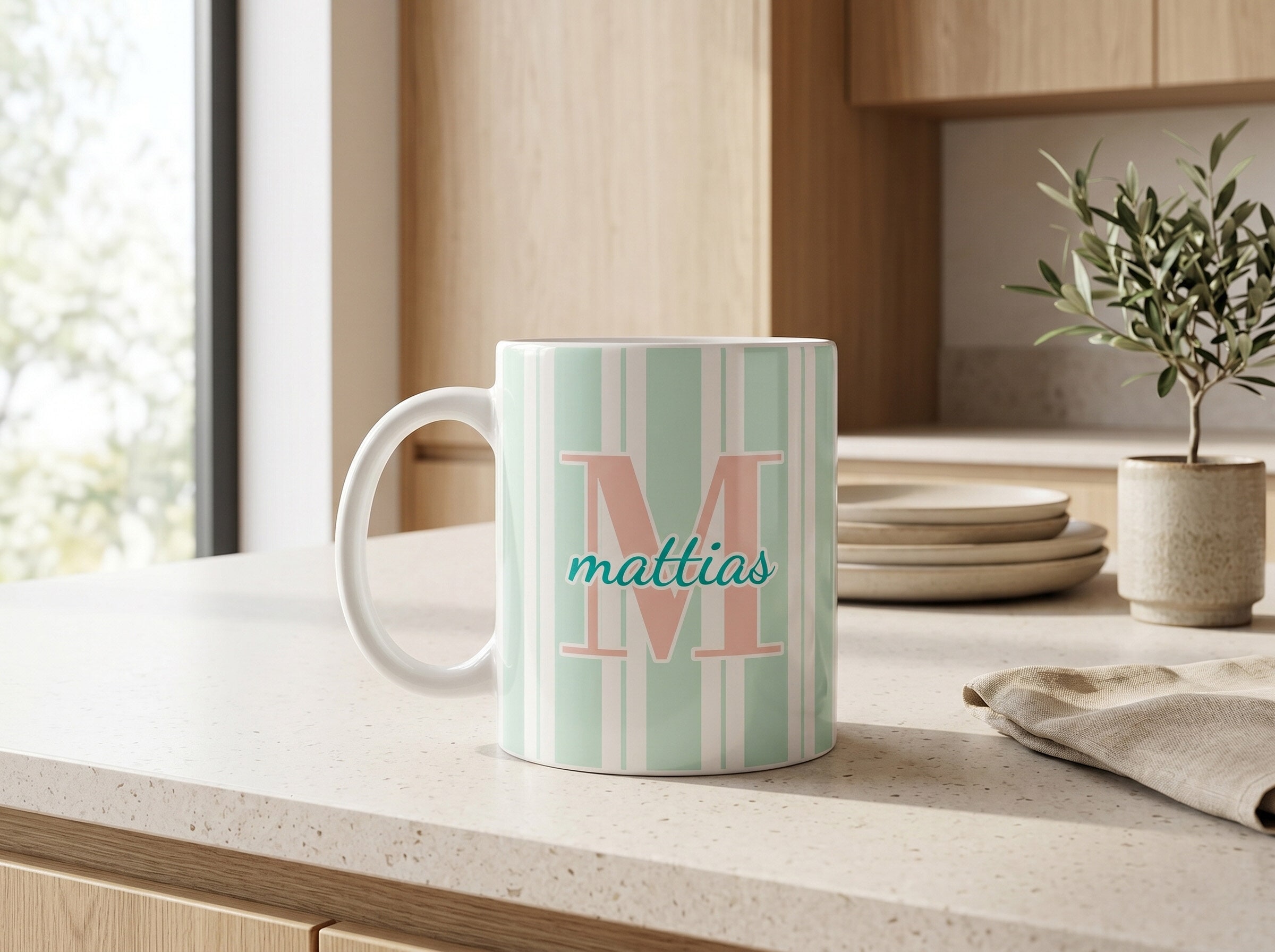 Tasse mit eigenem Design – Streifen