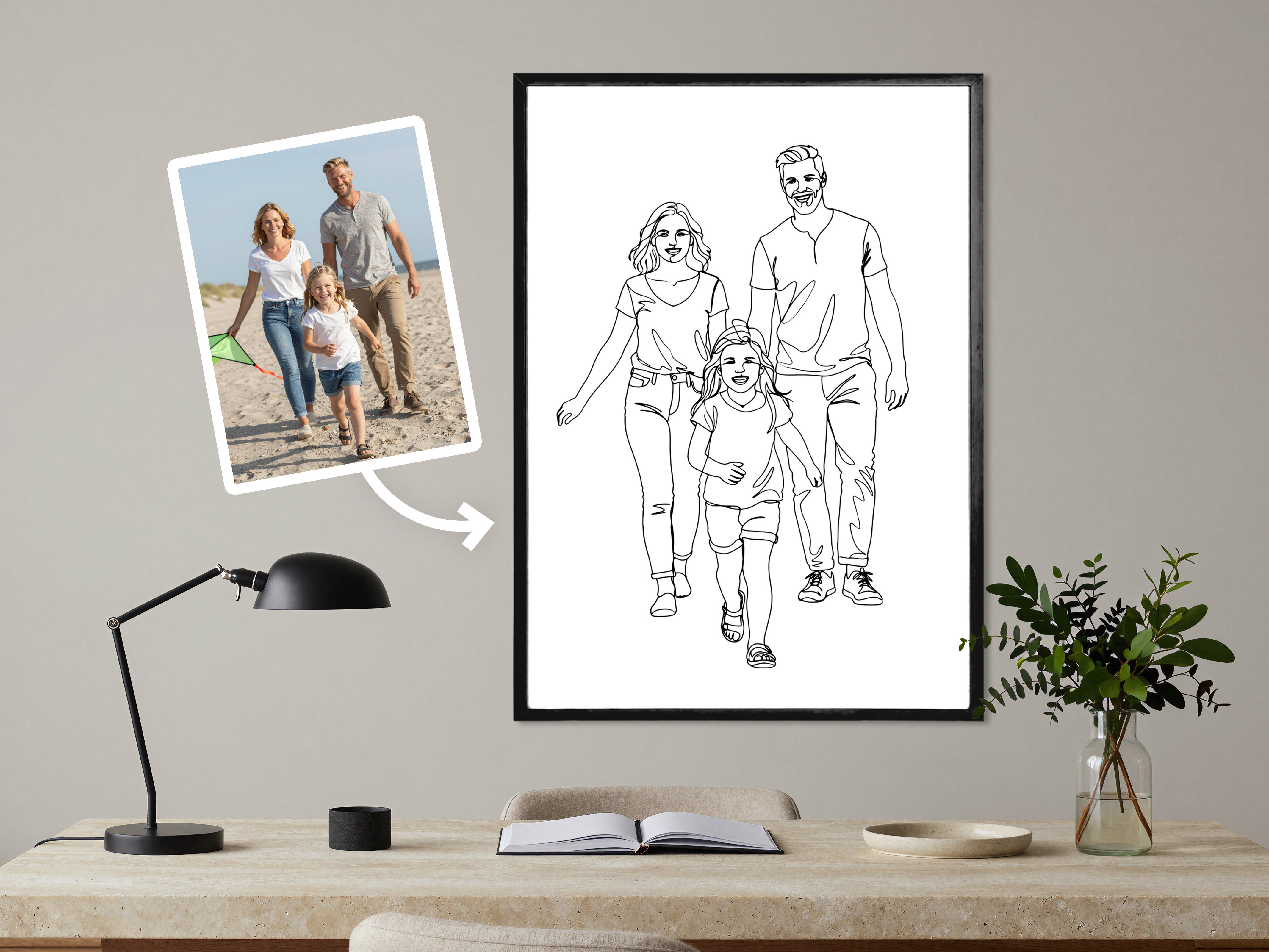 Personalisierbares Poster mit Line Art
