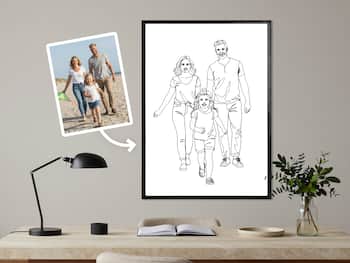 Personoitu line art -juliste
