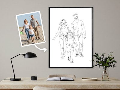 Personalisierbares Poster mit Line Art