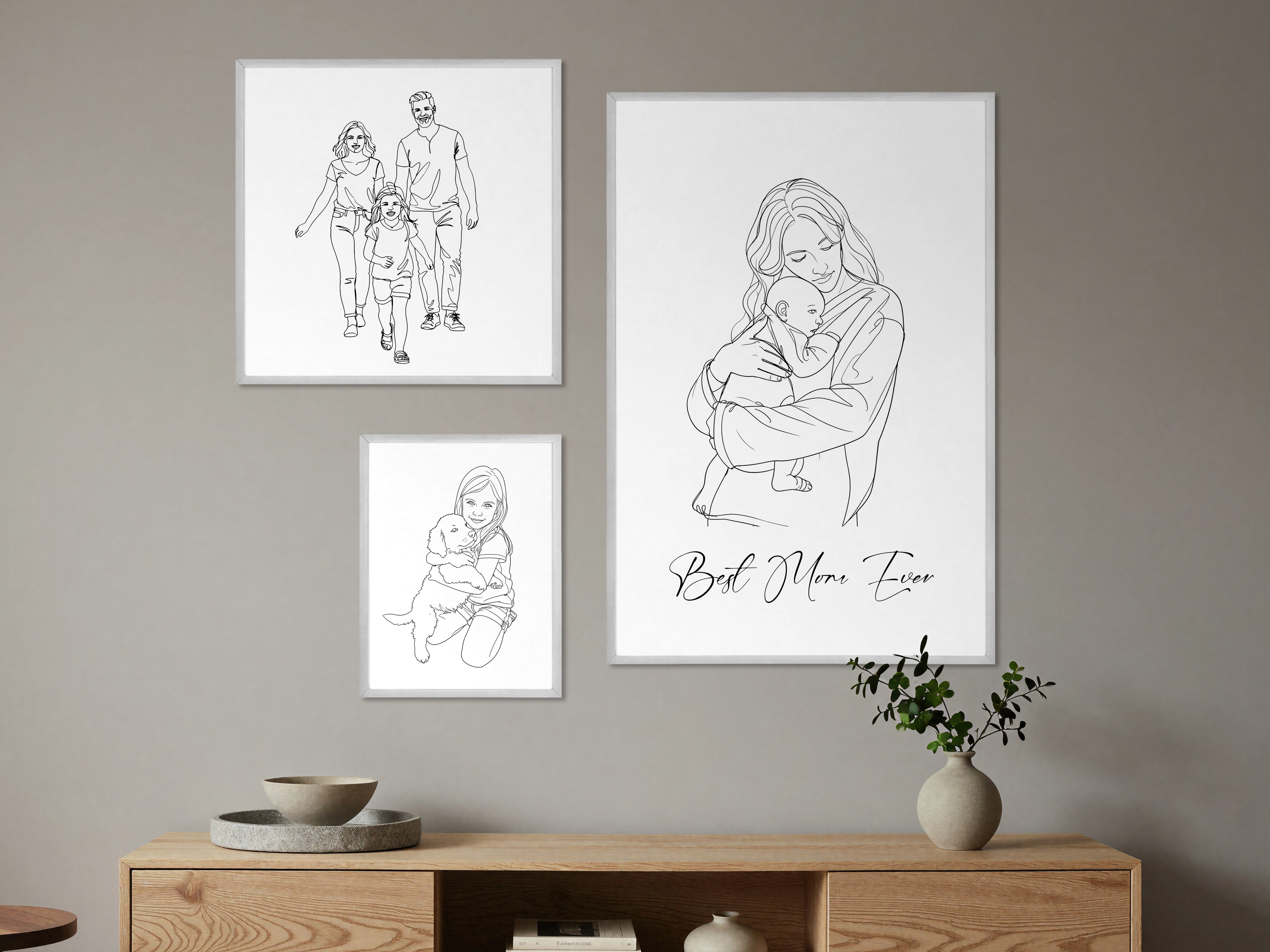 Personalisierbares Poster mit Line Art