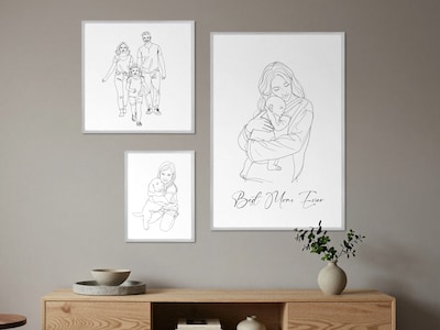 Personalisierbares Poster mit Line Art