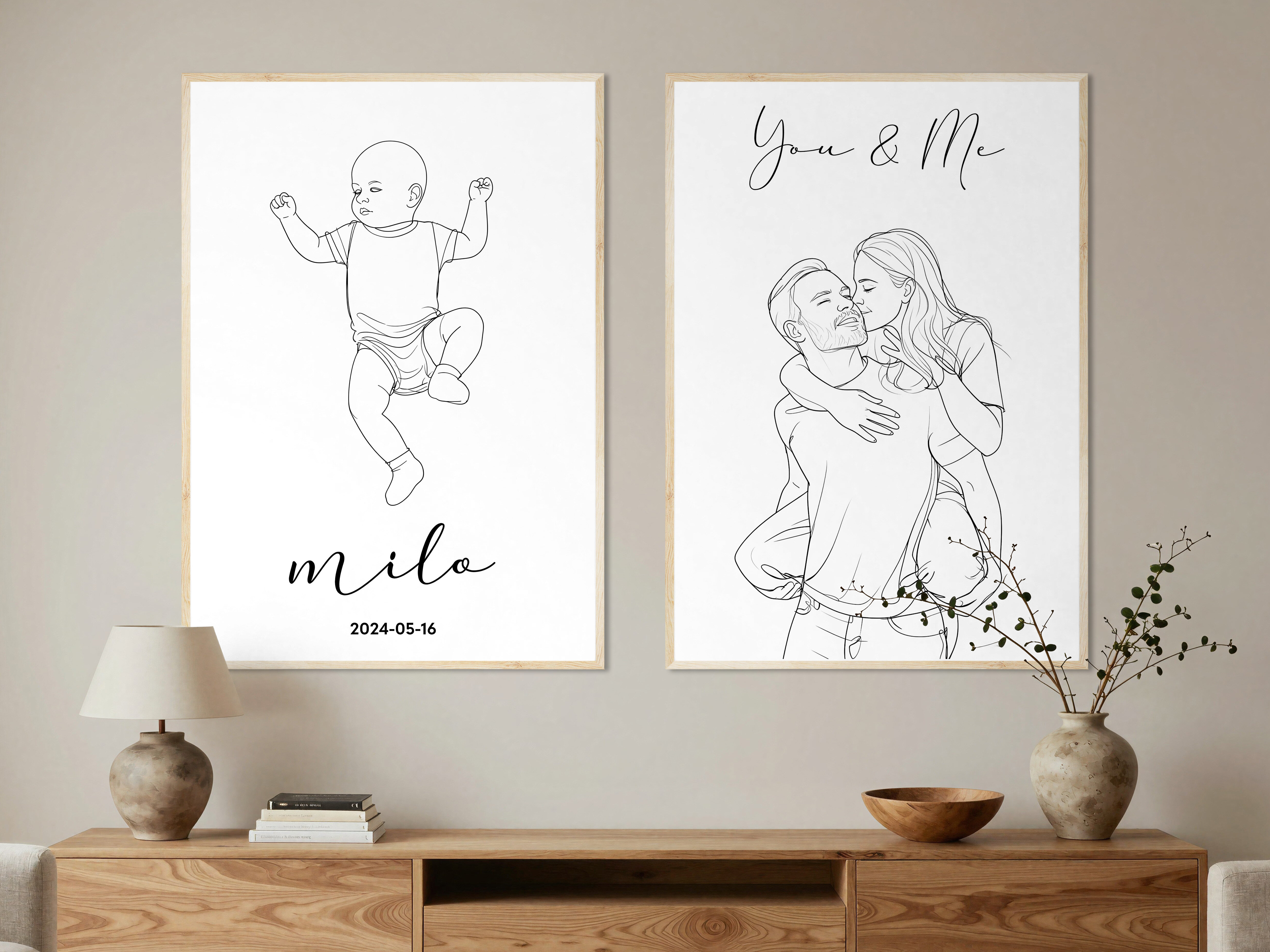 Personalisierbares Poster mit Line Art
