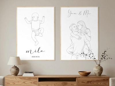 Personalisierbares Poster mit Line Art