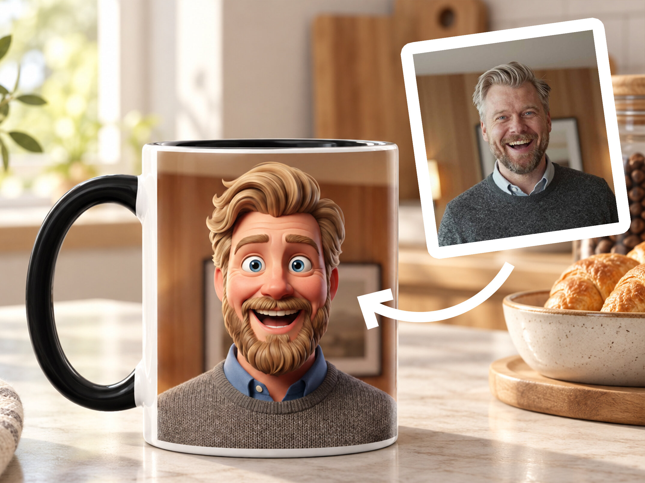 Magisk fotomugg i valfri konststil