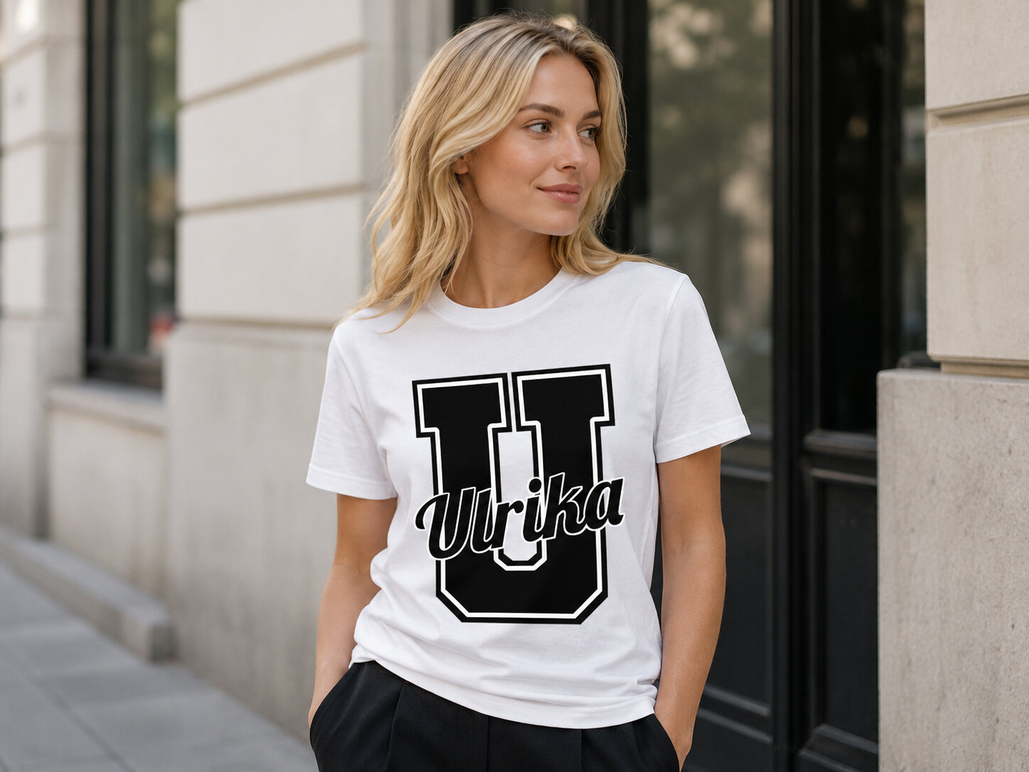 Premium T-shirt med egen text
