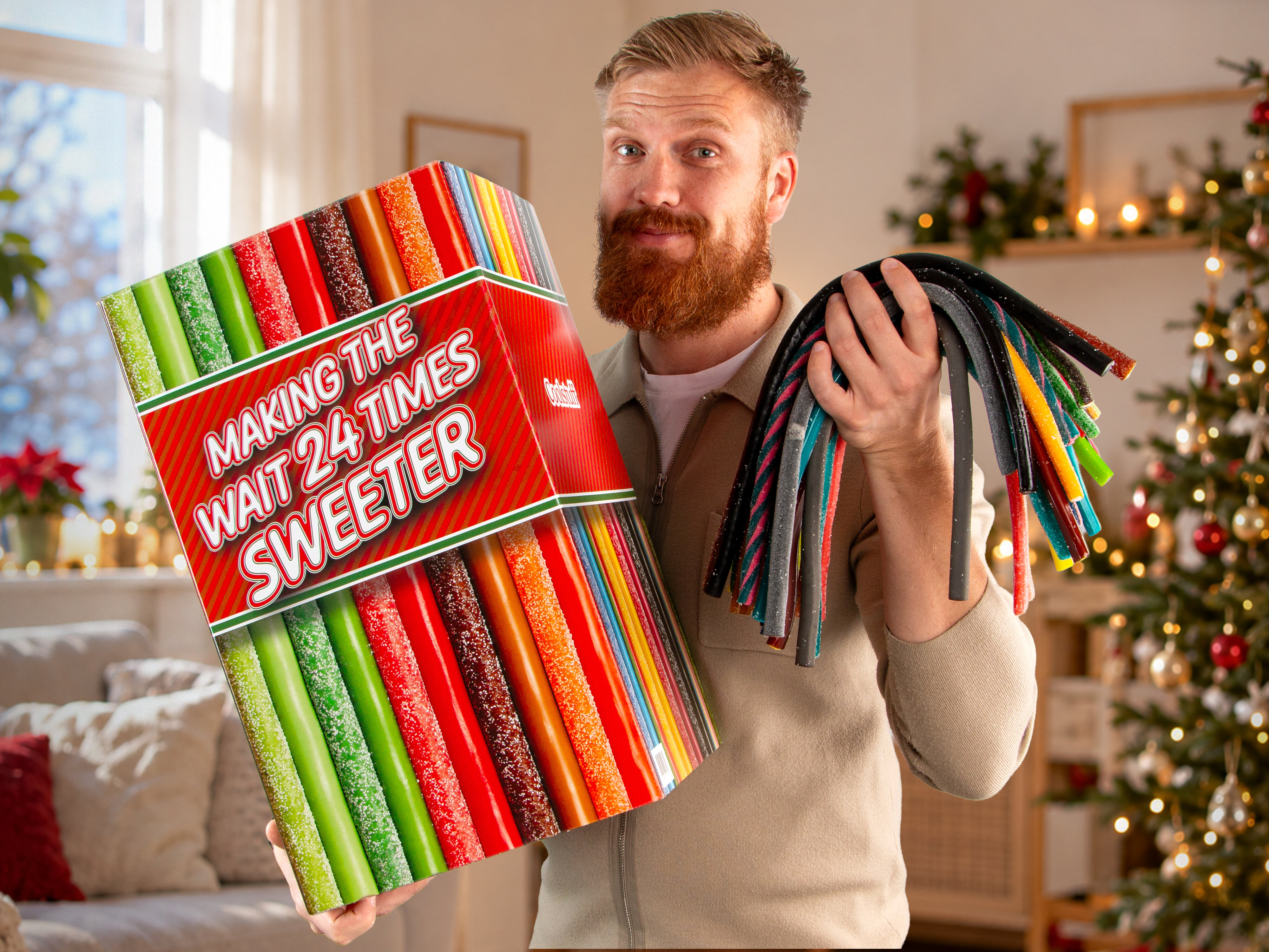 Adventskalender med godisremmar