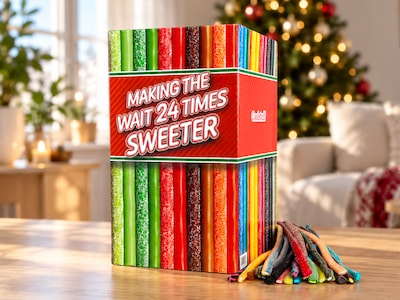 Adventskalender med godisremmar