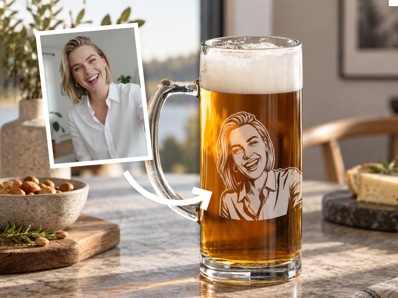Ölsejdel med gravyr - Eget foto