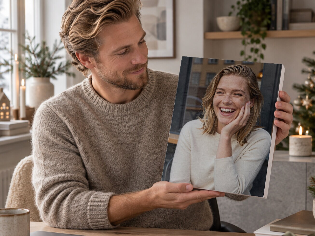 Personlig julekalender med eget foto og godteri