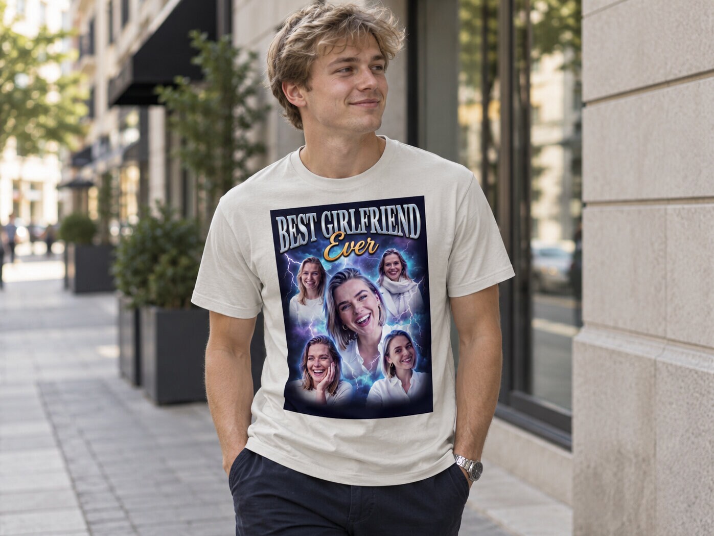 Personalisiertes T-Shirt mit Fotocollage - 90s Design