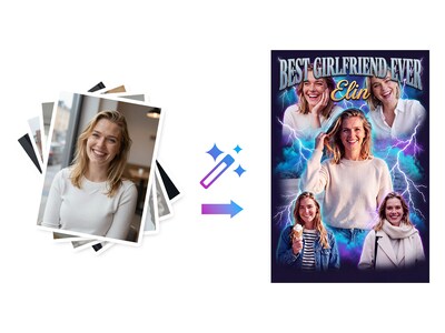 Personalisiertes T-Shirt mit Fotocollage - 90s Design