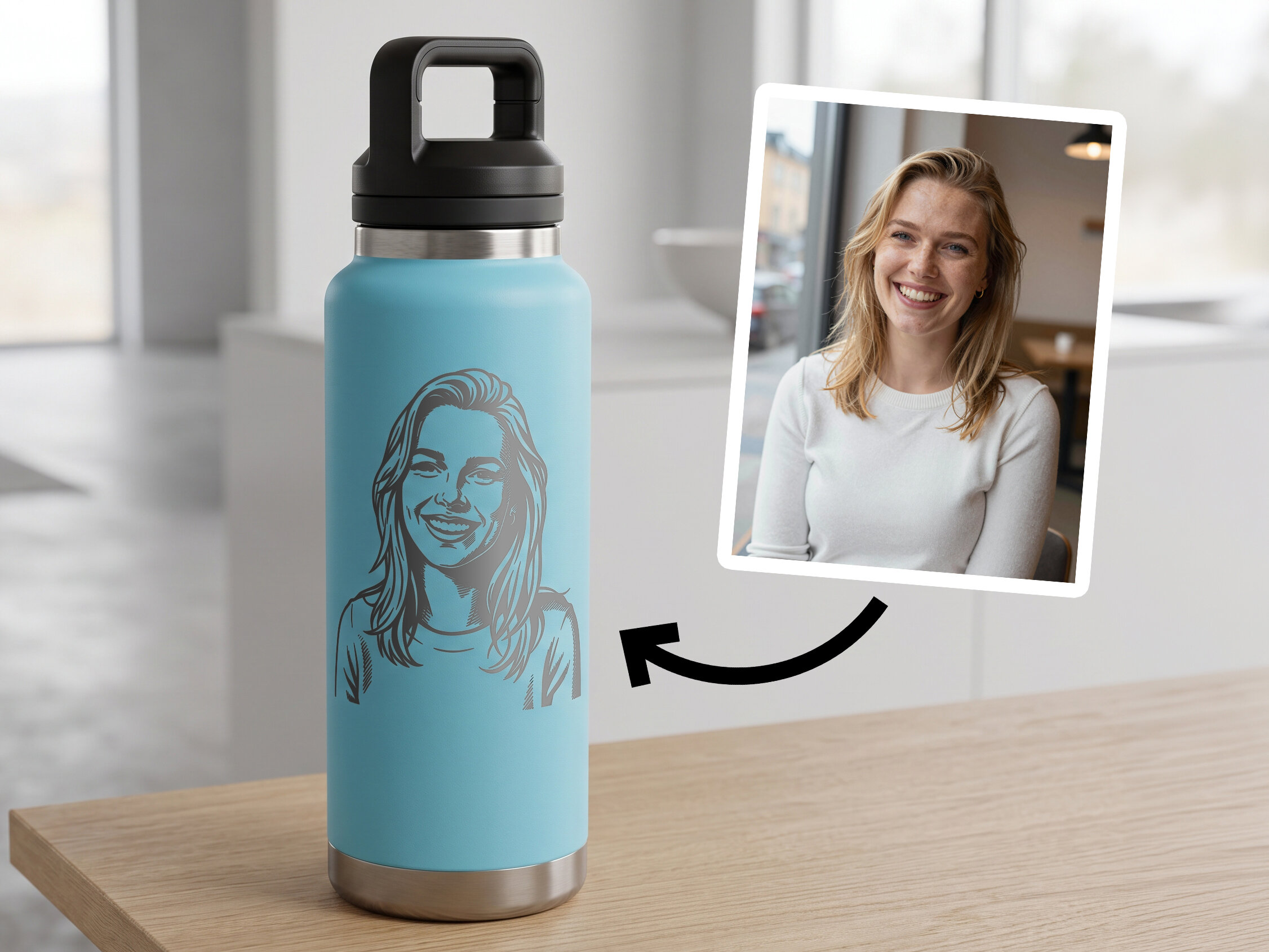 Termosflaska med Gravyr 1,06 L - Eget foto