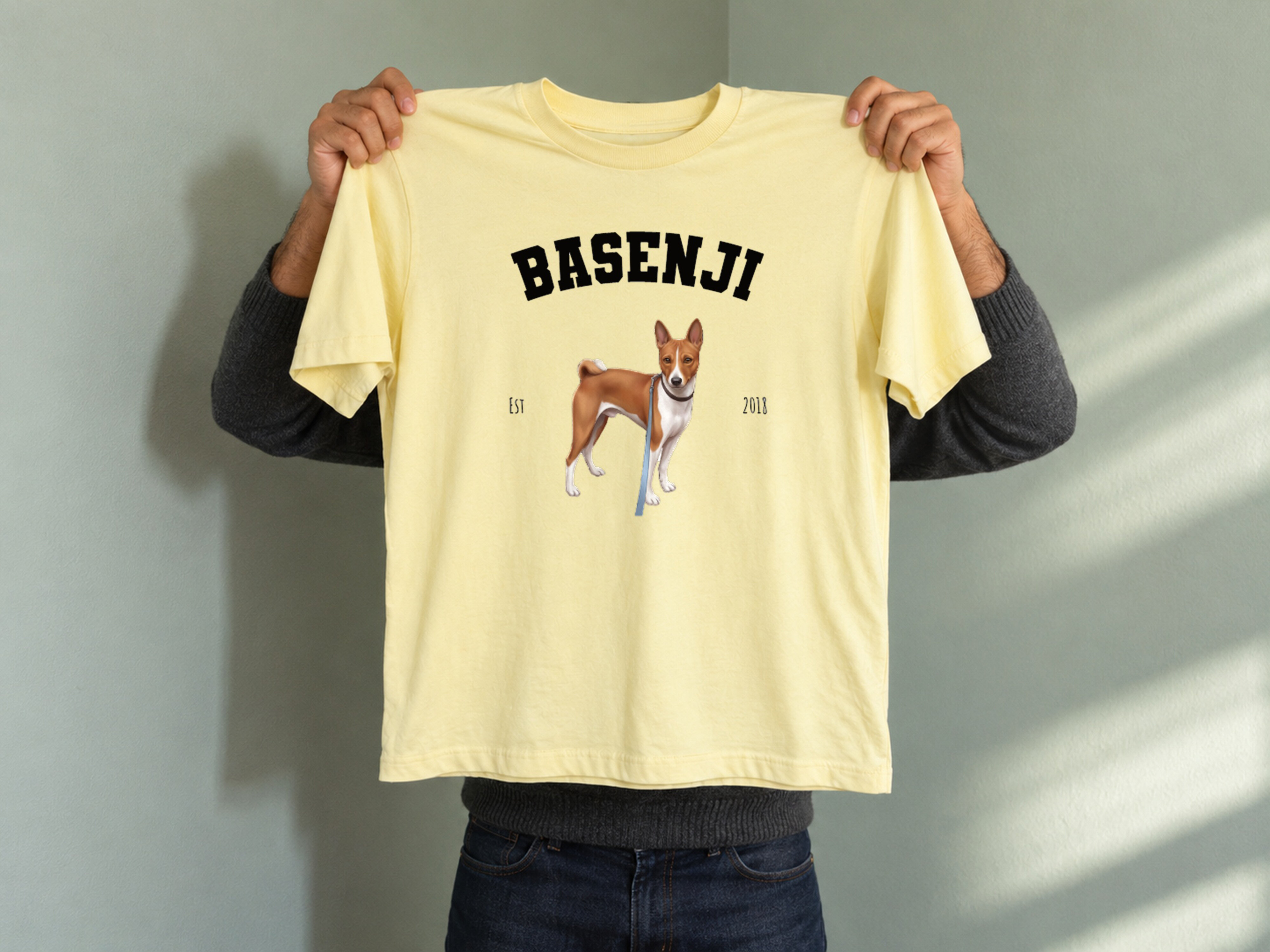 Premium T-shirt med illustreret foto & tekst - Kæledyr
