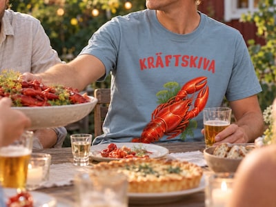 Premium t-skjorte med valgfritt bilde og tekst – Retrostil