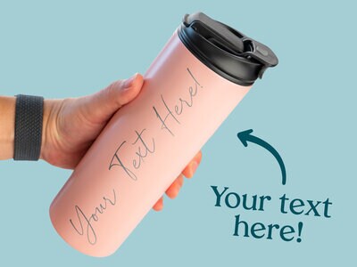 Personlig Termosflaska med Sugrör & Text - 600 ml