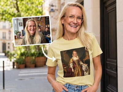 Premium T-shirt med foto - Kungligt porträtt