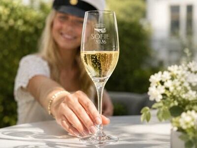 Spiegelau champagneglas med gravyr - Student